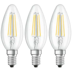 Ledvance LED Candle 4.8W E14 Dimmable Performace Class Warm White Clear (3 Pack)