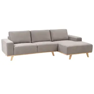 Corner Sofa NORA Taupe Fabric Left Hand