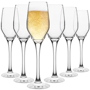 Homiu Champagne Prosecco Flutes Pack of 6 - Dishwasher Safe - Napoli Collection