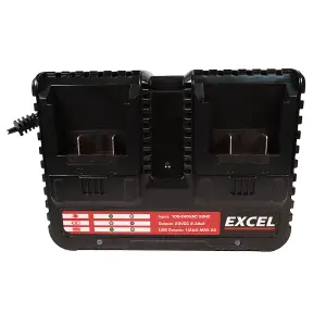 Excel 100-240V Dual Port Fast Battery Charger 2.3A EXL130WTP