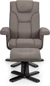 Guillot Swivel Recliner With Footstool Zipcode Design Upholstery Colour: Grey