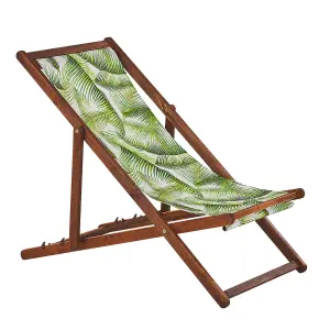 Sun Lounger Wood Dark Brown ANZIO