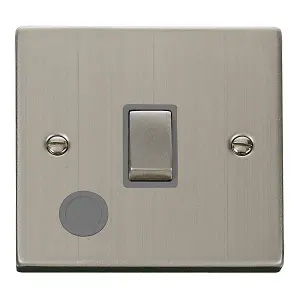 Stainless Steel 1 Gang 20A Ingot DP Switch With Flex - Grey Trim - SE Home