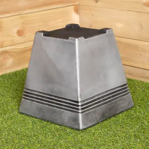 33cm Square Milano Grey Pewter Garden Patio Plant Pot