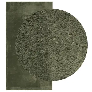 Rug HUARTE Short Pile Soft and Washable Forest Green 80x150 cm