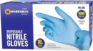 100Pc extra Large Disposable Nitrile Gloves Powder Free Blue