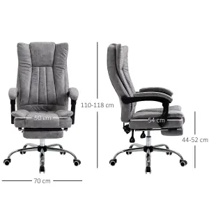 Vinsetto Executive Office Chair Computer Desk Chair for Home w/ Footrest, Grey