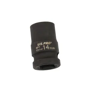 US PRO Tools 14mm Impact Socket 1/2" Drive 6 Point Single Hex 3816