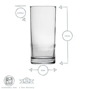 Argon Tableware - Classic Highball Glasses - 295ml - Clear 6