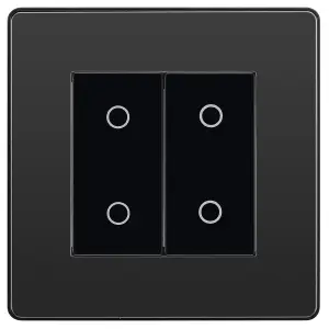 BG Evolve Black Chrome 200W Double Touch Dimmer Switch 2-Way Master