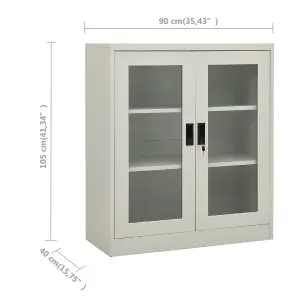 Berkfield Office Cabinet Light Grey 90x40x105 cm Steel