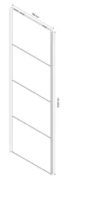 GoodHome Atomia Gloss Anthracite Sliding wardrobe door (H) 560mm x (W) 737mm, Pack of 4