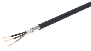 Prysmian Black 3-core Armoured Cable 1.5mm² x 25m