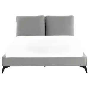 Velvet EU King Size Bed Grey MELLE