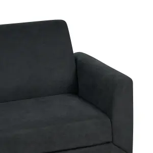 3 Seater Fabric Sofa Black FENES