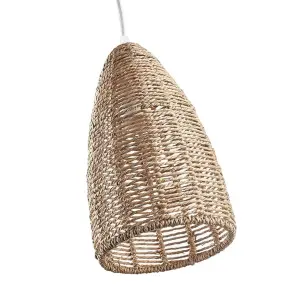 Wicker Rattan Basket Pendant Light - Small