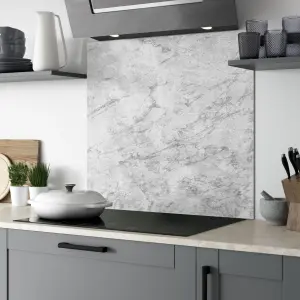 Splashwall Misuo Grey Marble effect Aluminium Splashback, (H)600mm (W)2440mm (T)4mm