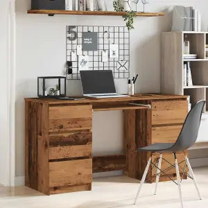 Berkfield Writing Desk Old Wood 140x50x77 cm Engineered Wood