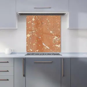 Pale Terracotta Quartz Effect Premium Glass Kitchen Splashback W900mm x H750mm