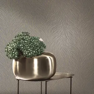 Galerie Serene Collection Metallic Bronze Abstract Branches Wallpaper Roll