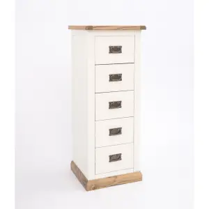 Tropea 5 Drawer Narrow Chest of Drawers Bras Drop Handle