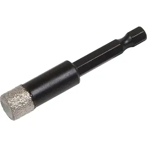 12mm Vacuum Brazed Diamond Drill Bit - Hex Shank - Suitable For Use With Drills