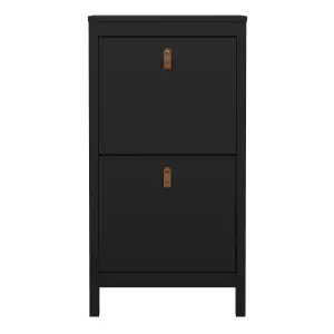 Barcelona Shoe Cabinet 2 Flap doors Matt Black