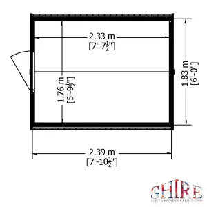 Shire Overlap 8x6 Single Door Windowless Value Shed