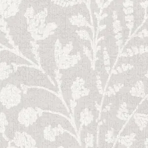 GoodHome Dryade Grey Leaves Textured Wallpaper