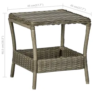 Berkfield Garden Table Brown 45x45x46.5 cm Poly Rattan