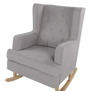 Rocking Chair TRONDHEIM Fabric Light Grey