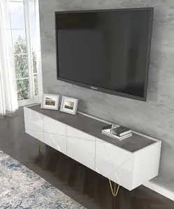 Space TV Cabinet in White W180cm x H56cm x D42cm