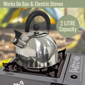 Milestone Camping 2 Litre Stainless Steel Camping Kettle