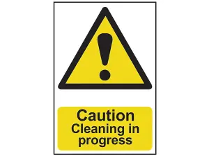 Caution Cleaning in Progress Sign - Durable PVC Safety Notice 200 x 300mm