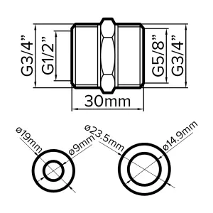 Flomasta Threaded Pipe nipple, ¾"