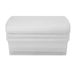 Wham Clip 3x 30L Rectangular Plastic Storage Boxes with Secure Clip Lock Lids. L:59.5 x W:39.5 x H:17cm Clear/Clear/Clear