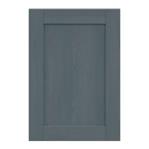 Alpinia Matt dusk blue wood effect Shaker Highline Cabinet door (W)500mm (H)715mm (T)18mm