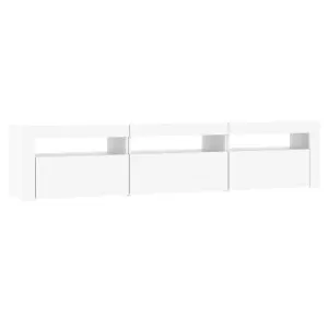 Berkfield TV Cabinet with LED Lights White 180x35x40 cm