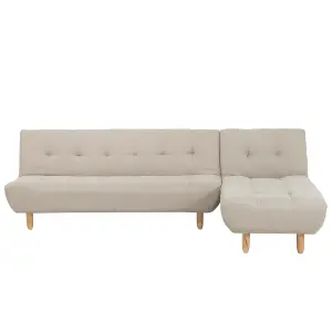 Left-Hand Corner Sofa ALSTEN Light Beige Fabric Left Hand