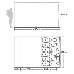 Berghaus Air 6 XL Polycotton 6 Man Family Tent with Darkened Bedrooms and Integrated Porch