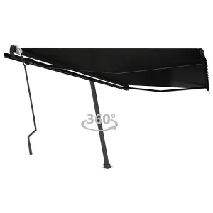 Berkfield Freestanding Manual Retractable Awning 450x300 cm Anthracite