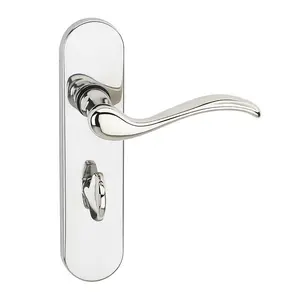 URBNLIVING 150mm Length 12 Pcs Geneva Scroll Metal & Polished Nickel Lever Latch Door Bathroom Handle Set