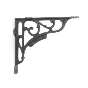 Oakcrafts - Pair of Antique Cast Iron London Victoria Shelf Brackets  - 195mm x 180mm