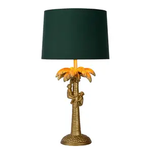 Lucide Extravaganza Coconut Retro Table Lamp 30.5cm- 1xE27 - Matt Gold, Brass