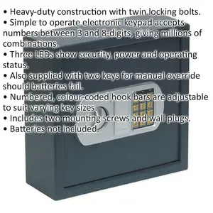 Secure Electronic Combination Key Cabinet Safe for 25 Keys - Heavy Duty Construction