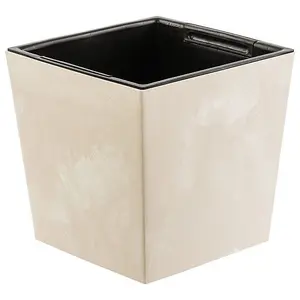 Plant Flower Pot Concrete Square Planter Inner Pot Garden Patio Home Large Beton Cream 14 Litres