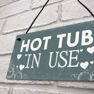 Red Ocean HOT TUB SIGN Hanging Plaque Garden Sign Summer House Plaque Shed Sign Friendship Gift