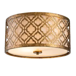 Elstead Arabella 2 Light Flush Mount Ceiling Light Gold, E27