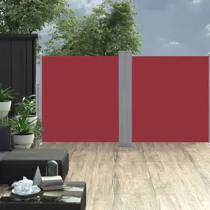 Berkfield Retractable Side Awning Red 120x600 cm