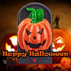 Halloween Spooky Doorbell with Flashing LED Lights Trick or Treat  Pumpkin